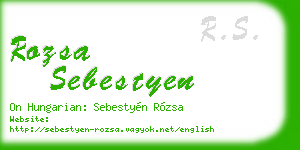 rozsa sebestyen business card